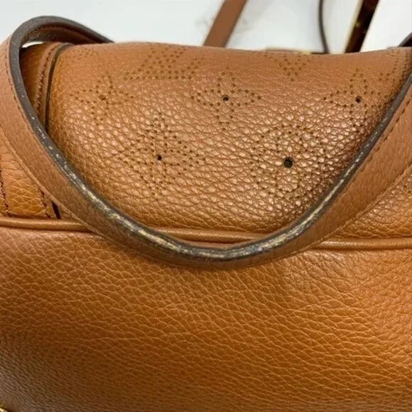 Authentic Louis Vuitton Lunar Pm Cognac Brown Mahina Leather Shoulder Bag - Picture 5 of 12